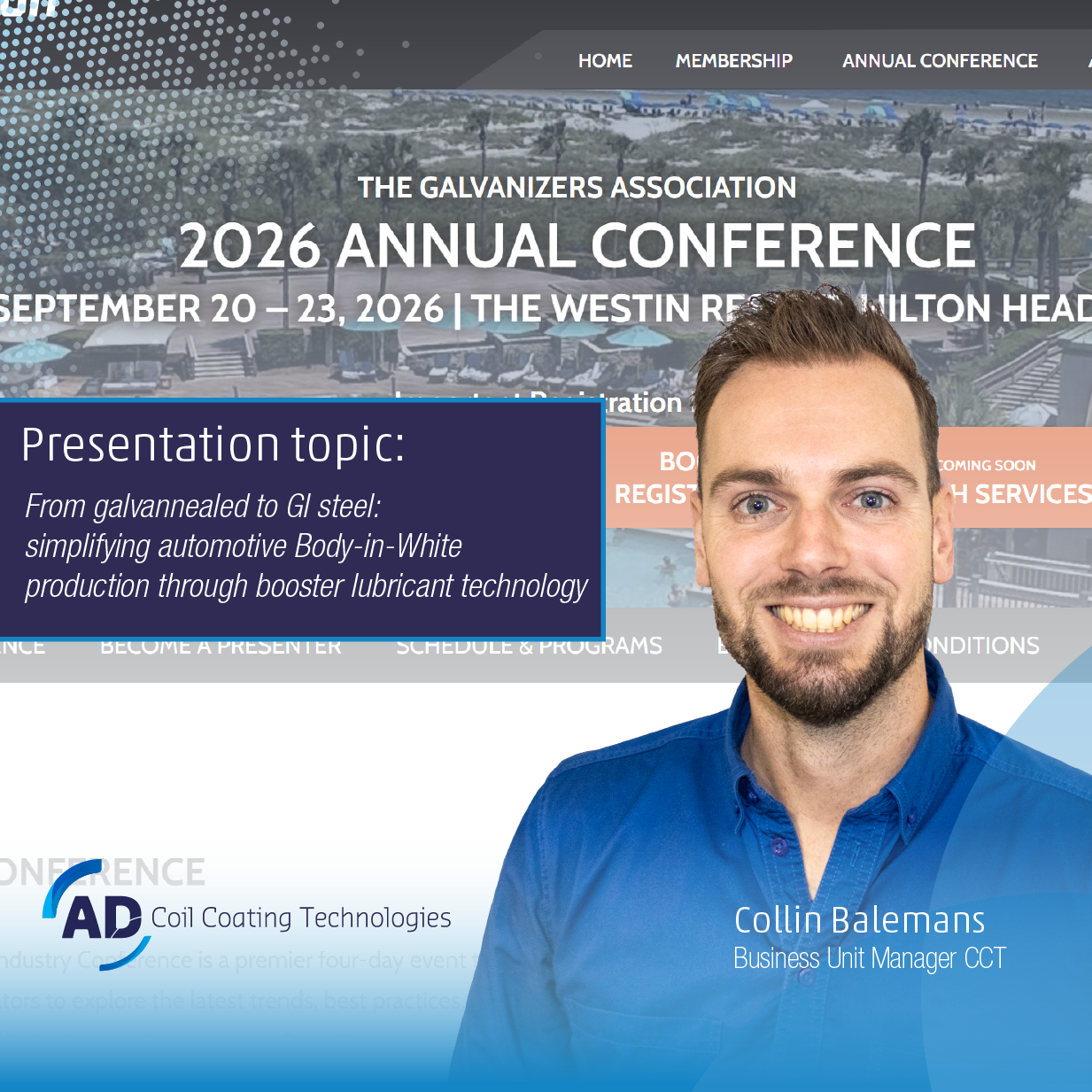 Collin Balemans op Galvanizers Association Conference
